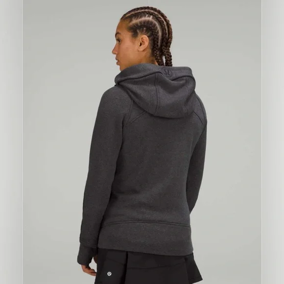 Lululemon NWT Scuba Hoodie *Plush sz 12 Heathered Black/Black - Picture 2 of 8